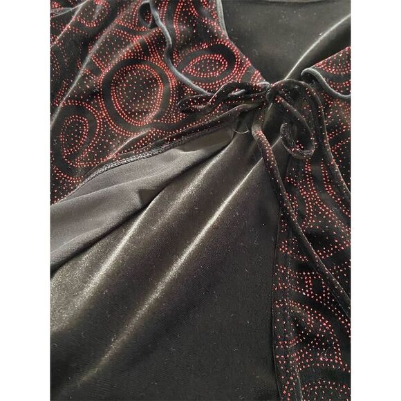 Notations Black Velvet With Red Paisley Top Whimsygoth Dark Romantic Witchy - Picture 7 of 13